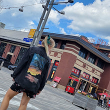 Load image into Gallery viewer, Sunset on a lake black jacket