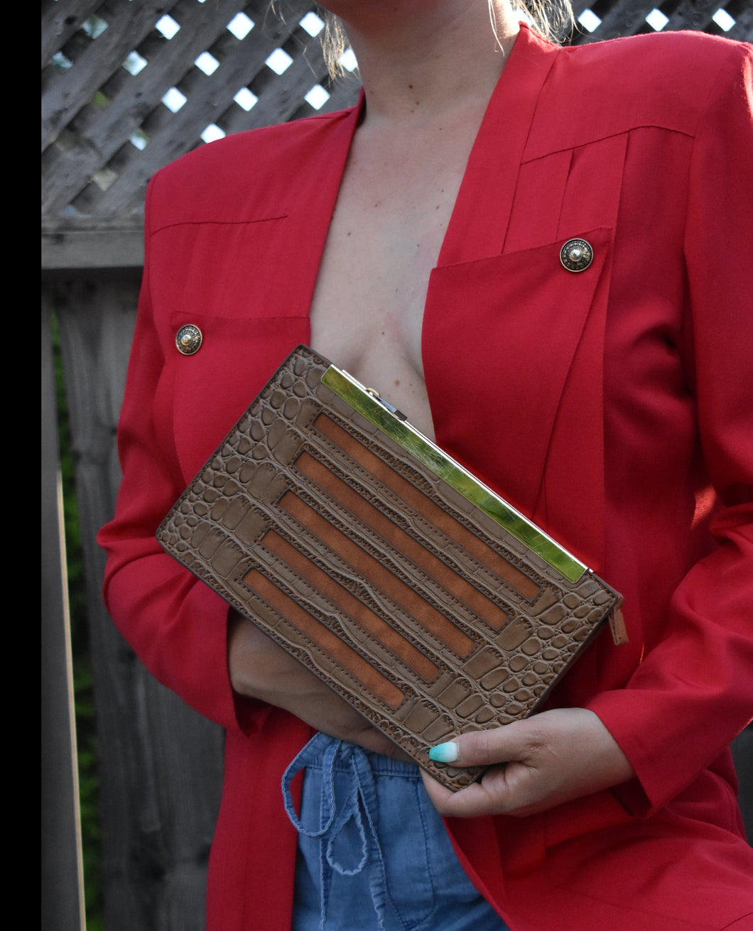 Vegan leather clutch